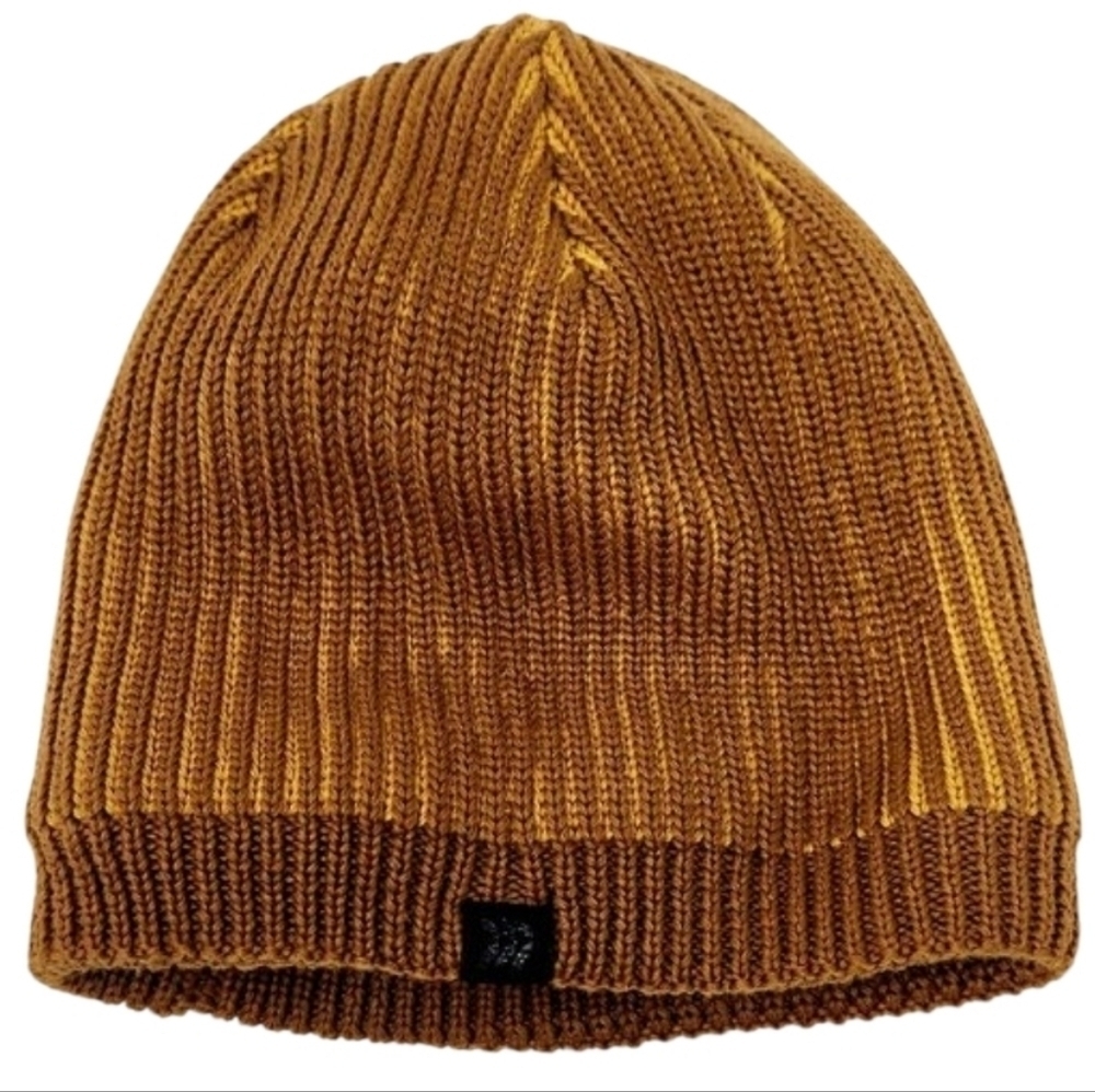 All In Motion | Unisex Brown/Khaki Striped Lined Beanie Hat (OS Fits Most)